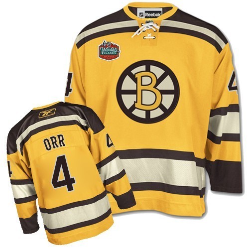 Boston Bruins NO.4 Bobby Orr Men's Jersey (Gold Authentic Winter Classic)