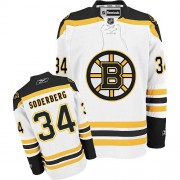 Reebok Boston Bruins NO.34 Carl Soderberg Men's Jersey (White Premier Away)