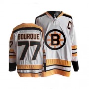 CCM Boston Bruins NO.77 Ray Bourque Men's Jersey (White Authentic Throwback)
