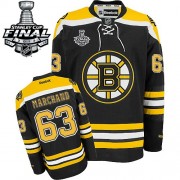 Reebok Boston Bruins NO.63 Brad Marchand Men's Jersey (Black Authentic Home 2013 Stanley Cup Finals)